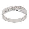 9ct White Gold 0.10ct Diamond Crossover Ring