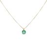 18ct Yellow Gold 0.10ct Brilliant Cut Diamond And Emerald Cluster Pendant And Chain 16"