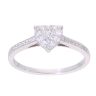 18ct White Gold 0.50ct Diamond Heart Cluster Ring