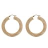 9ct Yellow Gold Textured Twist Hoop Earrings
