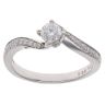 18ct White Gold 0.51ct Brilliant Cut Diamond Solitaire Twist Ring
