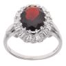 18ct White Gold 0.14ct Diamond and Garnet Cluster Ring