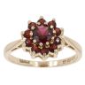 9ct Yellow Gold Garnet Cluster Ring
