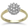 9 Carat Yellow Gold 27pts Diamond Cluster Ring