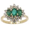 18ct Yellow Gold 0.80ct Diamond and Emerald Cluster Ring