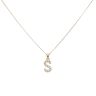 9ct Yellow Gold Personalised Block Cubic Zirconia Initial Pendant and Chain