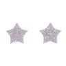 Silver Cubic Zirconia Star Stud Earrings by Icesia