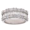 18ct White Gold 2.33ct Brilliant and Baguette Cut Diamond Fancy Three Row Ring