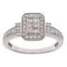 9ct White Gold 0.50ct Brilliant And Princess Cut Diamond Cluster Ring