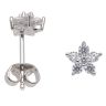 Silver Cubic Zirconia Flower Stud Earrings