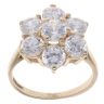 9ct Yellow Cubic Zirconia Cluster Ring