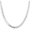 Silver Flat Curb Chain 24" By Icesia