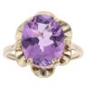 9ct Yellow Gold Amethyst Single Stone Ring