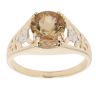 9ct Yellow Gold Smoky Quartz Single Stone Ring