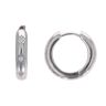 Silver Stone Set Eternity Huggies Hoop Earrings By Icesia
