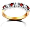 9 Carat Yellow Gold 0.15pts Diamond & Ruby Half Eternity Ring