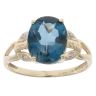 9ct Yellow Gold 0.05ct Diamond and Blue Topaz Solitaire Ring