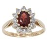 9ct Yellow Gold Cubic Zirconia Garnet Cluster Ring