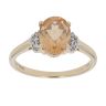 9ct Yellow Gold Orange Gemstone And Cubic Zirconia Stone Set Ring