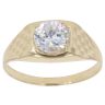 9ct Yellow Gold Cubic Zirconia Signet Ring