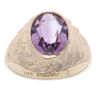 9ct Yellow Gold Amethyst Patterned Shoulders Ring