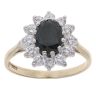 9ct Yellow Gold Sapphire And Cubic Zirconia Cluster Ring