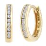 9ct Yellow Gold Diamond Channel Hoops