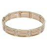 9ct Yellow, White and Rose Gold Wave Bangle