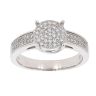9ct White Gold Cubic Zirconia Cluster Ring