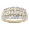 9ct Yellow Gold 1.00ct Three Row Diamond Fancy Ring