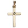 9 Carat Yellow Gold 3pts Diamond Cross