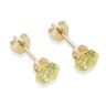 9ct yellow gold 5mm light peridot CZ stud Earrings