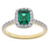 Gold Plated Silver Green Gemstone And Cubic Zirconia Cluster Ring