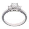 18ct White Gold 0.75ct Princess Cut Diamond Trilogy Ring