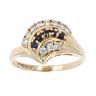 9ct Yellow Gold Sapphire And Cubic Zirconia Ring