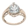 9ct Yellow Gold 0.05ct Diamond And Aquamarine Ring