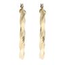 14ct Yellow Gold Greek Key Twist Hoop Earrings