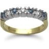 9 Carat Yellow Gold Diamond-15pts & Sapphire Half Eternity Ring