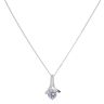 Silver Cubic Zirconia Crossover Pendant And Chain 18" By Icesia