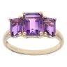 9ct Yellow Gold Amethyst Three Stone Ring