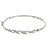 9ct White Gold 0.10ct Brilliant Cut Diamond Bangle