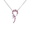 9ct White Gold Ruby and 0.01ct Diamond Fancy Pendant and Chain 18"