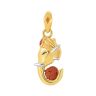 22ct Yellow Gold Rudraksha Ganesh Rhodium Pendant