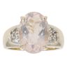 9ct Yellow Gold Rose Quartz And Cubic Zirconia Dress Ring