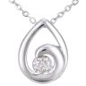 9ct White Gold Solitaire Teardrop Diamond Pendant Necklace