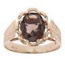 9ct Yellow Gold Single Stone Smokey Quartz Ring