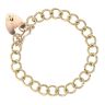 9ct Yellow Gold Heart Lock Charm Bracelet 8"