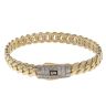 14ct Yellow Gold Monaco Classic Baguette Pave Lock Bangle