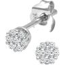 9ct White Gold Diamond Cluster Stud Earrings