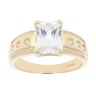 14ct Yellow Gold Single Stone Cubic Zirconia Ring